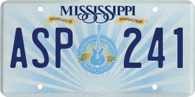 MS license plate ASP241