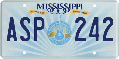 MS license plate ASP242