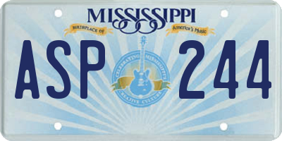 MS license plate ASP244