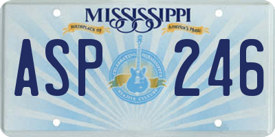 MS license plate ASP246