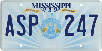 MS license plate ASP247