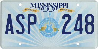 MS license plate ASP248