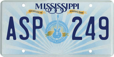 MS license plate ASP249