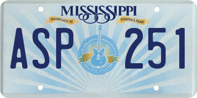 MS license plate ASP251