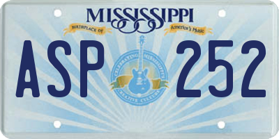 MS license plate ASP252