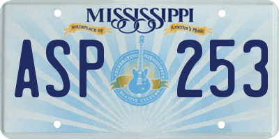 MS license plate ASP253