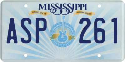MS license plate ASP261