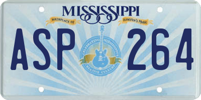 MS license plate ASP264