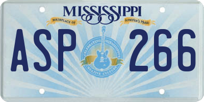 MS license plate ASP266