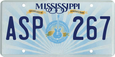 MS license plate ASP267