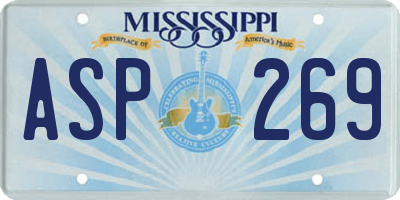 MS license plate ASP269