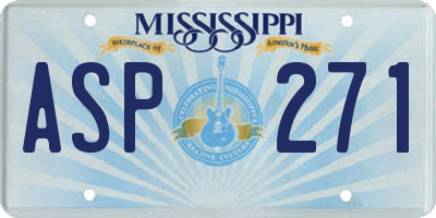 MS license plate ASP271