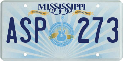 MS license plate ASP273