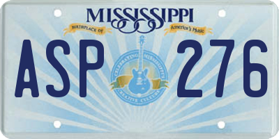 MS license plate ASP276