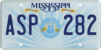 MS license plate ASP282
