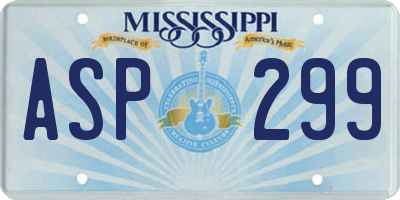 MS license plate ASP299