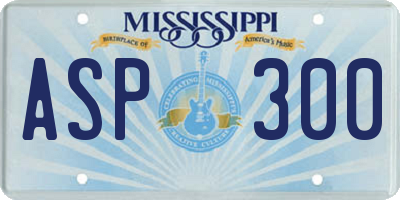 MS license plate ASP300