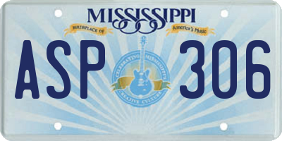 MS license plate ASP306