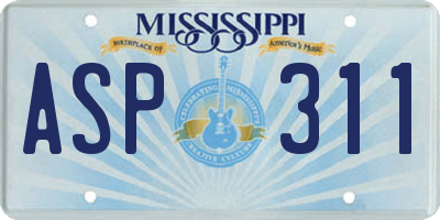 MS license plate ASP311