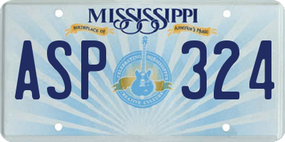 MS license plate ASP324