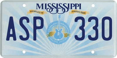 MS license plate ASP330