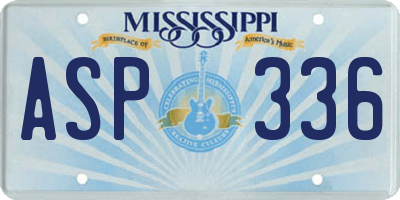MS license plate ASP336