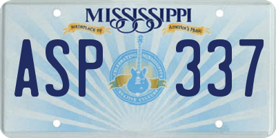 MS license plate ASP337