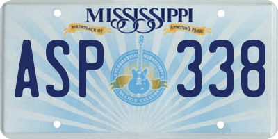 MS license plate ASP338