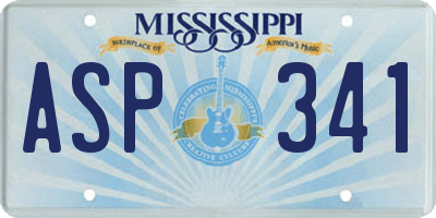 MS license plate ASP341