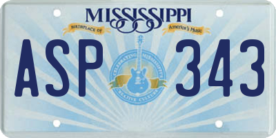 MS license plate ASP343