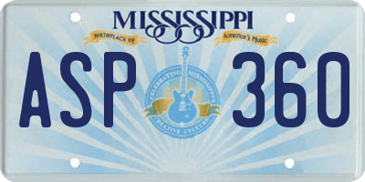 MS license plate ASP360