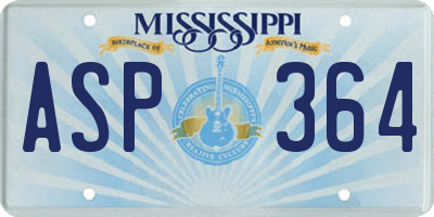 MS license plate ASP364