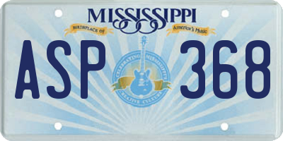 MS license plate ASP368