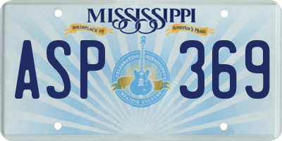 MS license plate ASP369