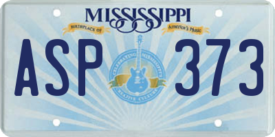 MS license plate ASP373
