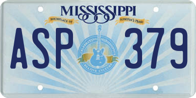 MS license plate ASP379