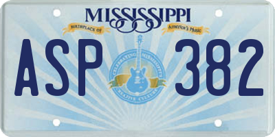MS license plate ASP382