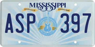 MS license plate ASP397