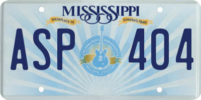 MS license plate ASP404