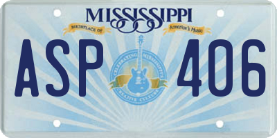 MS license plate ASP406