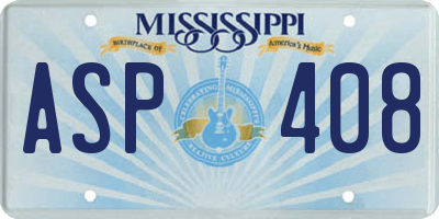 MS license plate ASP408