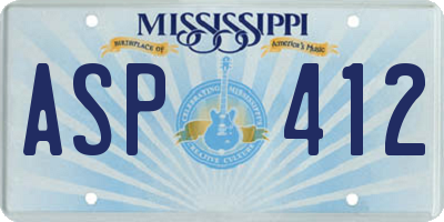 MS license plate ASP412