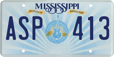 MS license plate ASP413