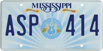 MS license plate ASP414