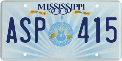 MS license plate ASP415