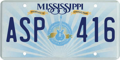MS license plate ASP416
