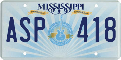 MS license plate ASP418