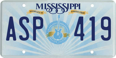 MS license plate ASP419