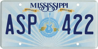MS license plate ASP422