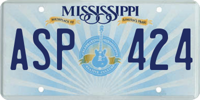 MS license plate ASP424